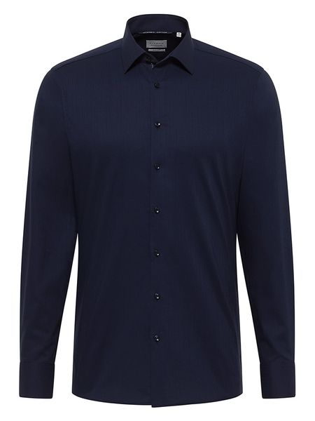 Eterna Koszula - Slim fit - w kolorze granatowym rozmiar: 40. Niebieskie koszule Eterna, bez wzorów, z bawełny, bez kołnierzyka, bez ramiączek. Za 118.01 zł.