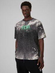 4F T-shirt loose z nadrukiem męski - czarny XL. Czarne t-shirty 4F, m, bez wzorów, z materiału, bez kołnierzyka, bez ramiączek. W wyprzedaży za 69.99 zł.