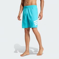 Szorty do pływania 3-Stripes 8-Inch. Białe odzież kąpielowa Adidas, m, bez wzorów, z materiału, sportowe. Za 149.00 zł.