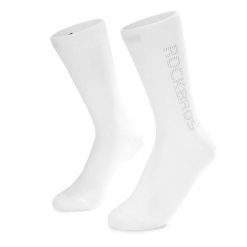Skarpety rowerowe odblaskowe unisex antybakteryjne. Białe skarpety ROCKBROS, bez wzorów, z dzianiny. Za 43.60 zł.