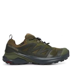 Trekkingi Salomon. Brązowe buty trekkingowe Salomon, bez wzorów, z gore-texu, bez zapięcia. Za 539.99 zł.