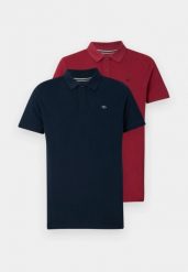 Męska Koszulka Polo Tom Tailor Doublepack Polo Deep Red 1044879 35930. Czerwone koszulki polo sportowe Tom Tailor, m, bez wzorów, bez kołnierzyka, bez ramiączek. Za 129.99 zł.