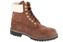Buty zimowe męskie, Premium 6 In WP Boot. Brązowe buty turystyczne Timberland, na zimę, bez wzorów, z materiału, bez zapięcia, trekkingowe. Za 649.99 zł.