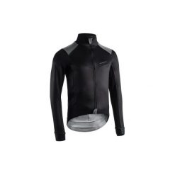 Kurtka zimowa na rower szosowy 900 męska. Czarne kurtki VAN RYSEL, na zimę, l, bez wzorów, z elastanu, bez kaptura. Za 439.99 zł.