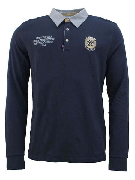 Vent du Cap Koszulka polo "Cedice" w kolorze granatowym rozmiar: XL. Niebieskie koszulki polo Vent du Cap, xl, bez wzorów, z bawełny, bez kołnierzyka, bez ramiączek. Za 91.77 zł.