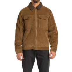 Kurtka turystyczna przejściowa męska Billabong Barlow Sherpa Cord. Brązowe kurtki Billabong, m, bez wzorów, z bawełny, bez kaptura. W wyprzedaży za 393.99 zł.