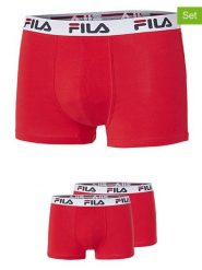 Fila Bokserki (2 pary) w kolorze czerwonym rozmiar: M. Czerwone bokserki Fila, m, bez wzorów. Za 43.99 zł.