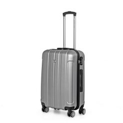 Walizka na kółkach David Jones BA-1050-4S srebrna - średnia 65l. Szare walizki David Jones, bez wzorów, z gumy, średnie. Za 248.00 zł.