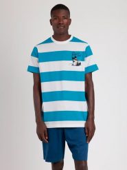 Admas Piżama w kolorze granatowo-błękitno-białym rozmiar: L. Białe piżamy admas, l, bez wzorów, z bawełny, bez ramiączek. Za 113.99 zł.