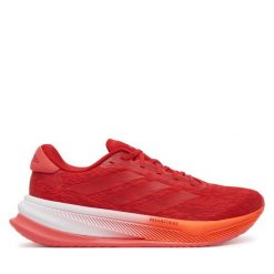 Buty do biegania adidas. Czerwone buty do biegania Adidas, bez wzorów, bez zapięcia, do biegania. Za 369.99 zł.
