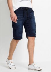 Bermudy dżinsowe ze stretchem Regular Fit. Niebieskie jeansy bonprix, m. Za 144.99 zł.