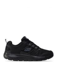Skechers Sneakersy Summits 232069/BBK Czarny. Czarne buty sportowe casual Skechers, bez wzorów, ze skóry, bez zapięcia. Za 219.99 zł.