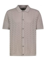 Authentic Style Koszula dzianinowa - Regular fit - w kolorze szarobrązowym rozmiar: L. Brązowe koszule Authentic Style, l, bez wzorów, z dzianiny, bez kołnierzyka, bez ramiączek. Za 119.40 zł.