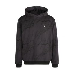 Bluza męska FILA Redford AOP Hoody. Czarne bluzy Fila, m, bez wzorów, bez kaptura. Za 189.99 zł.