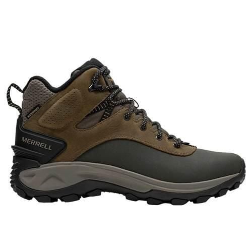 Buty trekkingowe męskie Merrell Thermo Kiruna 2 Mid Waterproof. Brązowe trekkingi Merrell, bez wzorów, z materiału, za kostkę, bez zapięcia. Za 682.00 zł.