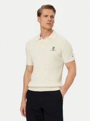 Tommy Hilfiger Polo MW0MW42788 Kremowy Regular Fit. Białe koszulki polo Tommy Hilfiger, m, bez wzorów, z bawełny, bez kołnierzyka, bez ramiączek. Za 569.99 zł.