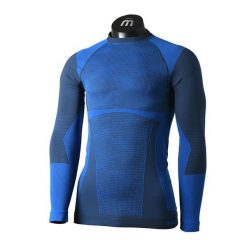 Koszulka termoaktywna męska Mico Warm Control Round Neck. Niebieskie bielizna termoaktywna Mico, m, bez wzorów, bez ramiączek. Za 169.99 zł.