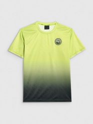 4F Koszulka szybkoschnąca z nadrukiem męska 4F x Robert Lewandowski - zielona S. Zielone t-shirty 4F, m, bez wzorów, z materiału, bez kołnierzyka, bez ramiączek. Za 129.99 zł.