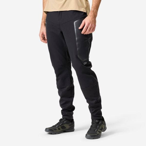 Spodnie rowerowe MTB Rockrider Expl 500 zimowe. Czarne spodenki rowerowe ROCKRIDER, l, bez wzorów, z materiału, rowerowe. Za 199.99 zł.