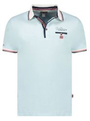 Geographical Norway Koszulka polo "Kblended" w kolorze błękitnym rozmiar: XL. Niebieskie koszulki polo Geographical Norway, xl, bez wzorów, z bawełny, bez kołnierzyka, bez ramiączek. Za 92.21 zł.