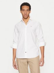 Tommy Hilfiger Koszula MW0MW37597 Biały Slim Fit. Białe koszule Tommy Hilfiger, m, bez wzorów, z bawełny, bez kołnierzyka, bez ramiączek. Za 239.99 zł.