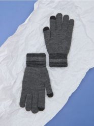 Rękawiczki - szary. Szare rękawiczki Sinsay, bez wzorów, z materiału. Za 9.99 zł.