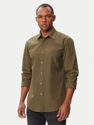 BOSS Koszula Relegant_6_M 50518304 Zielony ciemny Regular Fit. Zielone koszule Boss, m, bez wzorów, z bawełny, bez kołnierzyka, bez ramiączek. Za 399.99 zł.