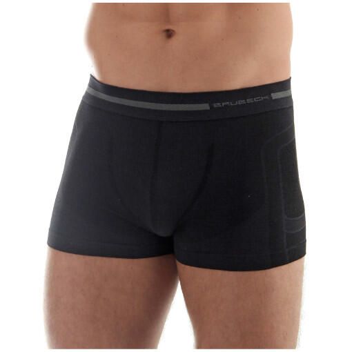 Bokserki sportowe męskie Brubeck BX10430 Comfort Wool. Czarne bokserki Brubeck, m, bez wzorów, z elastanu. Za 78.49 zł.