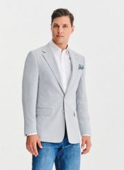 PAKO LORENTE – Szara marynarka męska. Szare garnitury Pako Lorente, na co dzień, m, bez wzorów, z elastanu. Za 549.99 zł.