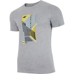 T-shirt męski TSM022 - chłodny jasny szary melanż. T-shirty marki 4F. Za 49.99 zł.