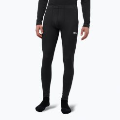 Spodnie termoaktywne męskie Jack Wolfskin Infinite Warm. Czarne bielizna termoaktywna Jack Wolfskin, na zimę, m, bez wzorów, z materiału, bez ramiączek, narciarskie. Za 219.99 zł.