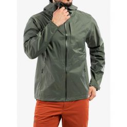 Kurtka membranowa męska Black Diamond Treeline Rain Shell. Zielone kurtki Black Diamond, m, bez wzorów, bez kaptura. Za 383.60 zł.