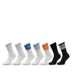 Zestaw 7 par wysokich skarpet męskich Jack&Jones. Skarpety Jack&Jones, bez wzorów. Za 89.99 zł.