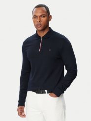 Tommy Hilfiger Polo Liauid MW0MW44820 Granatowy Regular Fit. Niebieskie koszulki polo Tommy Hilfiger, m, bez wzorów, z bawełny, bez kołnierzyka, bez ramiączek. Za 489.99 zł.