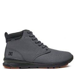 Trzewiki DC Shoes. Szare botki sznurowane DC Shoes, bez wzorów, bez obcasa, bez zapięcia. Za 399.99 zł.