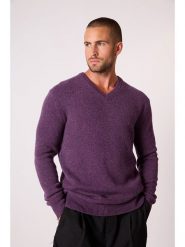 Perfect Cashmere Kaszmirowy sweter "Enzo" w kolorze fioletowym rozmiar: XXL. Różowe swetry nierozpinane Perfect Cashmere, xxl, bez wzorów, z kaszmiru, bez kołnierzyka, bez ramiączek. Za 608.99 zł.