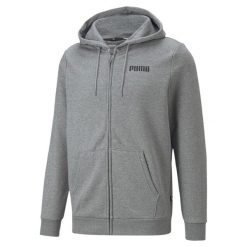 Bluza dresowa męska Puma ESS FZ. Czarne bluzy z kapturem Puma, m, bez wzorów, z bawełny, z kapturem. Za 164.99 zł.