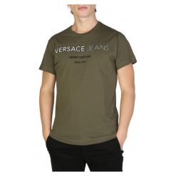 Versace Jeans Koszulka T-shirt B3GSB71C_36609. T-shirty Versace Jeans, l, bez wzorów, z jeansu, bez kołnierzyka, bez ramiączek. Za 313.00 zł.