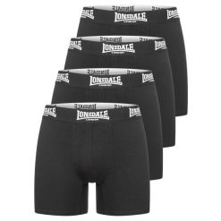 Bokserki Lonsdale West Challow (x4). Czarne bokserki Lonsdale, s, bez wzorów, z bawełny. Za 151.50 zł.