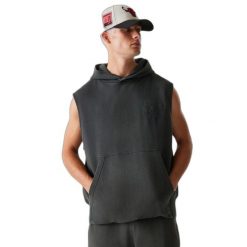 Bezrękawnik z kapturem Chicago Bulls Washed. Szare bluzy New Era, bez wzorów, z kapturem. W wyprzedaży za 261.00 zł.