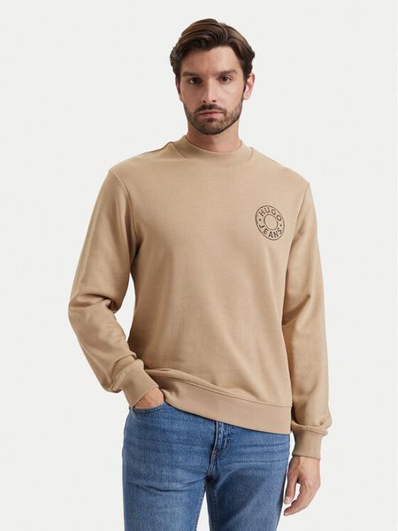 HUGO Bluza Nedos 50572298 Beżowy Regular Fit. Brązowe bluzy Hugo, l, bez wzorów, z bawełny, bez kaptura. Za 349.99 zł.