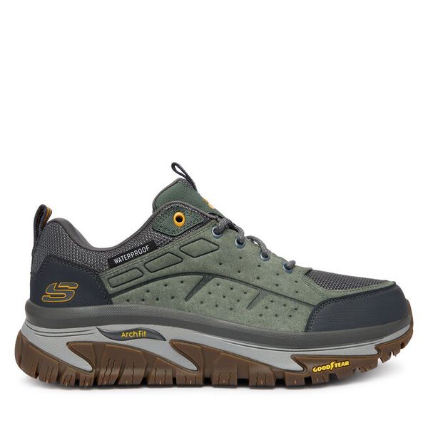 Trekkingi Skechers. Brązowe buty trekkingowe Skechers, bez wzorów, bez zapięcia. Za 569.99 zł.