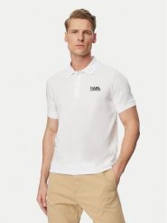 KARL LAGERFELD Polo 745780 500235 Biały Regular Fit. Białe koszulki polo KARL LAGERFELD, m, bez wzorów, z bawełny, bez kołnierzyka, bez ramiączek. Za 299.99 zł.