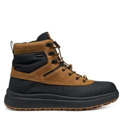 Trekkingi Geox. Brązowe trekkingi Geox, bez wzorów, bez zapięcia. Za 539.99 zł.
