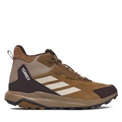 Trekkingi adidas. Brązowe buty trekkingowe Adidas, bez wzorów, bez zapięcia. Za 439.99 zł.