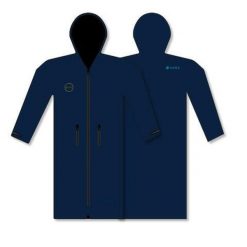 HANA wodoodporny i ciepły ponczo. Niebieskie kurtki przeciwdeszczowe HANA OUTDOORS, bez wzorów, z kapturem. Za 421.38 zł.