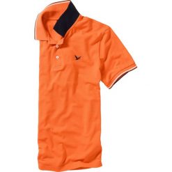 Shirt polo Regular Fit bonprix pomarańczowy. Koszulki polo marki bonprix, z bawełny, z kontrastowym kołnierzykiem. Za 24.99 zł.