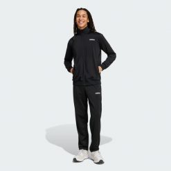 Dres adidas Linear. Czarne komplety dresowe Adidas, bez wzorów, z dresówki, bez ramiączek. Za 229.99 zł.