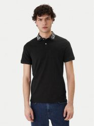 Guess Polo M6GP66 K3070 Czarny Slim Fit. Czarne koszulki polo Guess, m, z aplikacjami, z bawełny, bez kołnierzyka, bez ramiączek. Za 269.99 zł.