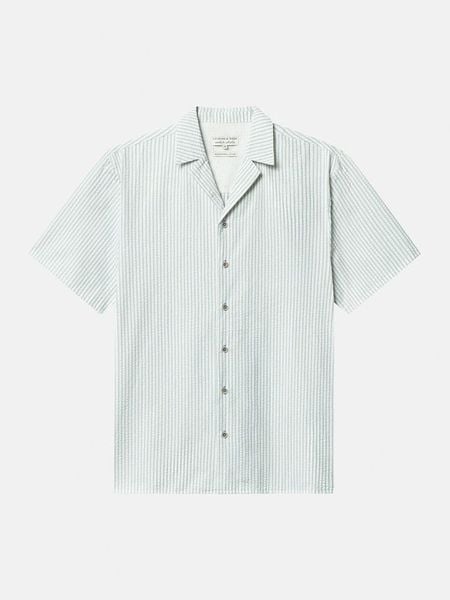 COLOURS & SONS Koszula w kolorze biało-niebieskim rozmiar: XL. Białe koszule COLOURS & SONS, xl, bez wzorów, z bawełny, bez kołnierzyka, bez ramiączek. Za 130.05 zł.